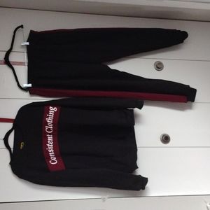 Women's 2pcs.Black Fleece sweatsuit /L, XL, XXL, XXXL